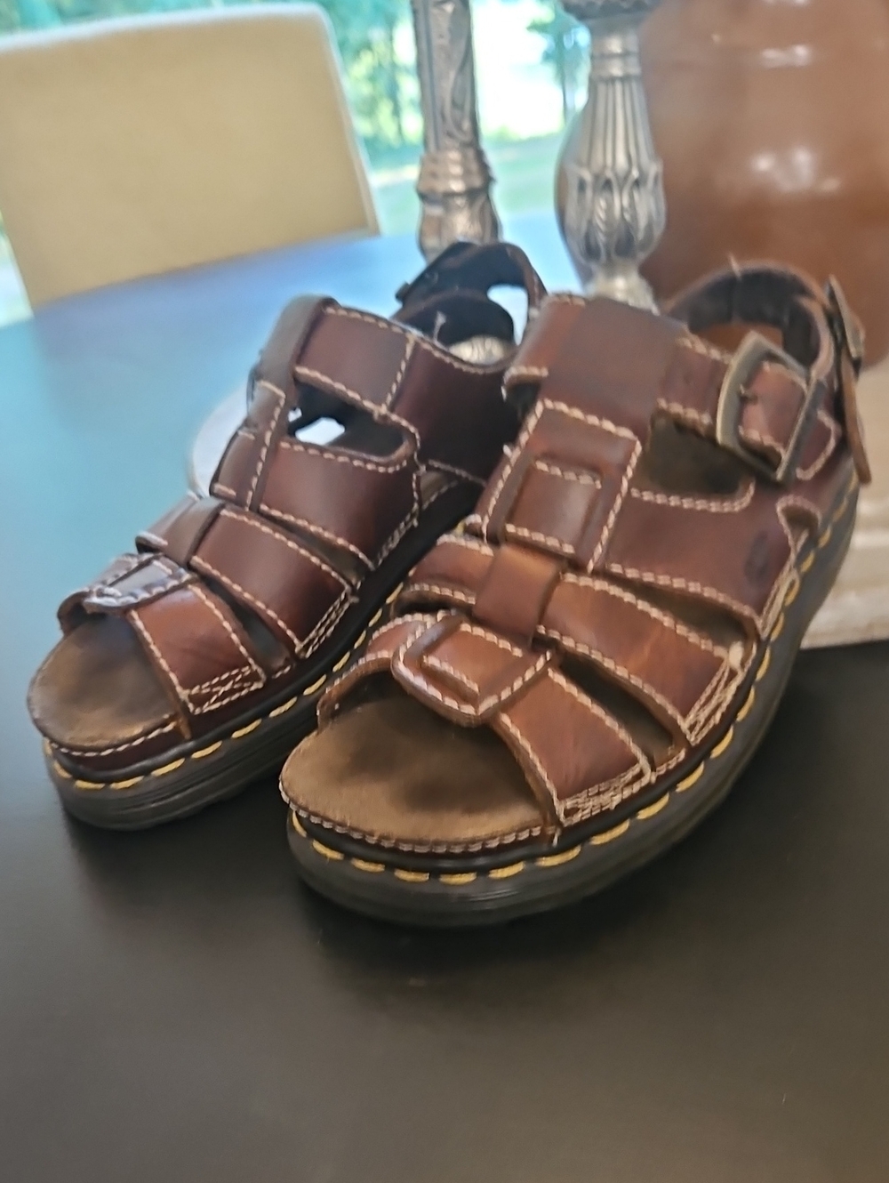 Dr. Martens Y2K Women's Brown Leather Chunky Fisherman Sandals. Size 6